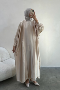 Satijnen abaya set