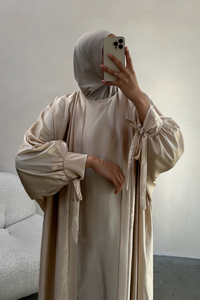 Satijnen abaya set