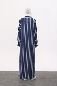 Gestreepte jurk met knopen