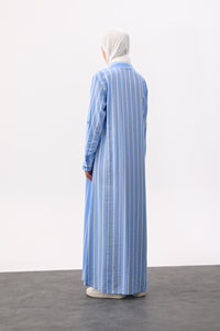 Gestreepte jurk met knopen