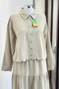 Linnen twinset met rok