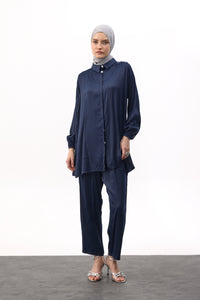 Satijnen twinset met blouse