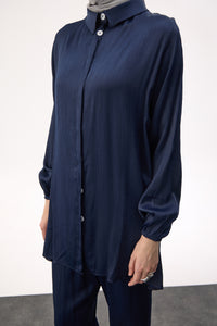 Satijnen twinset met blouse