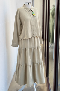 Linnen twinset met rok